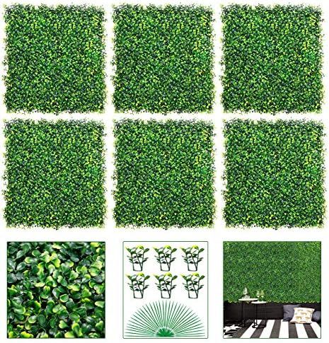 VegasDoggy 6 PCS 20"x20" 16.67 Square Artificial Boxwood Grass Backdrop Panels Topiary Hedge Plan... | Amazon (US)