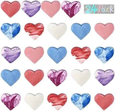 Jofan 24 Pack Valentines Day Sidewalk Chalk Hearts for Kids School Class Classroom Valentines Day Ca | Amazon (US)