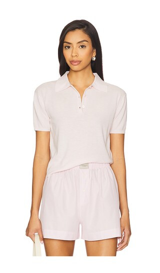 Farley Polo Top in Blush | Revolve Clothing (Global)