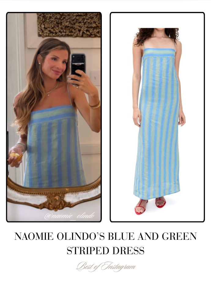 Naomie Olindo's Blue and Green Striped Dress 📸= @naomie_olindo 

 
