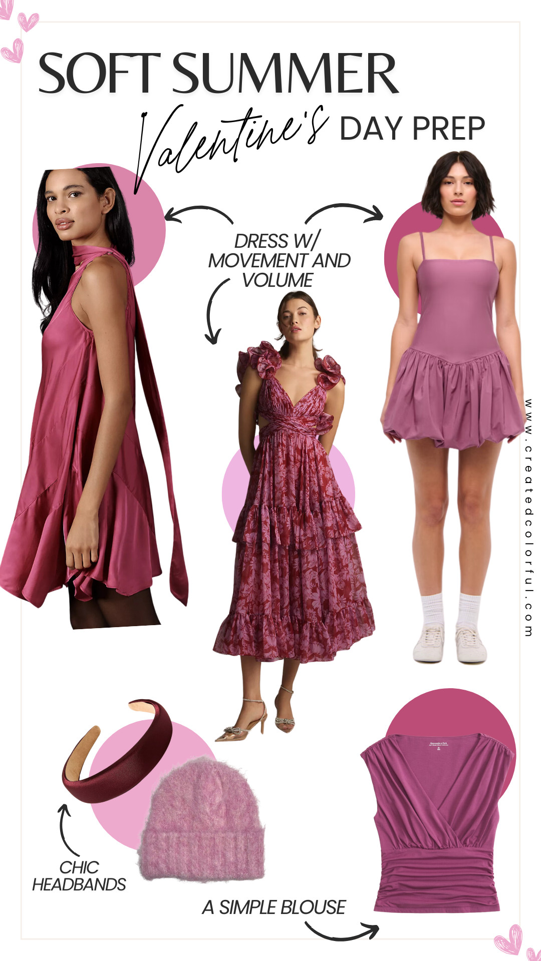 Does the thought of wearing the typical pink and red on Valentine's Day stress you out? Don't worry! 

There's a shade of red and pink that works for everyone. Soft Summers, you'll feel more at home in shades of berry and muted rose shades!

Check out our blog to see more examples! 

#createdcolorful 

#LTKStyleTip #LTKMidsize #LTKSeasonal