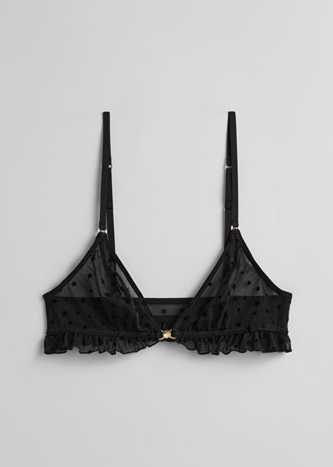 Frilled Star-Motif Soft Bra - Black - & Other Stories GB | & Other Stories (EU + UK)