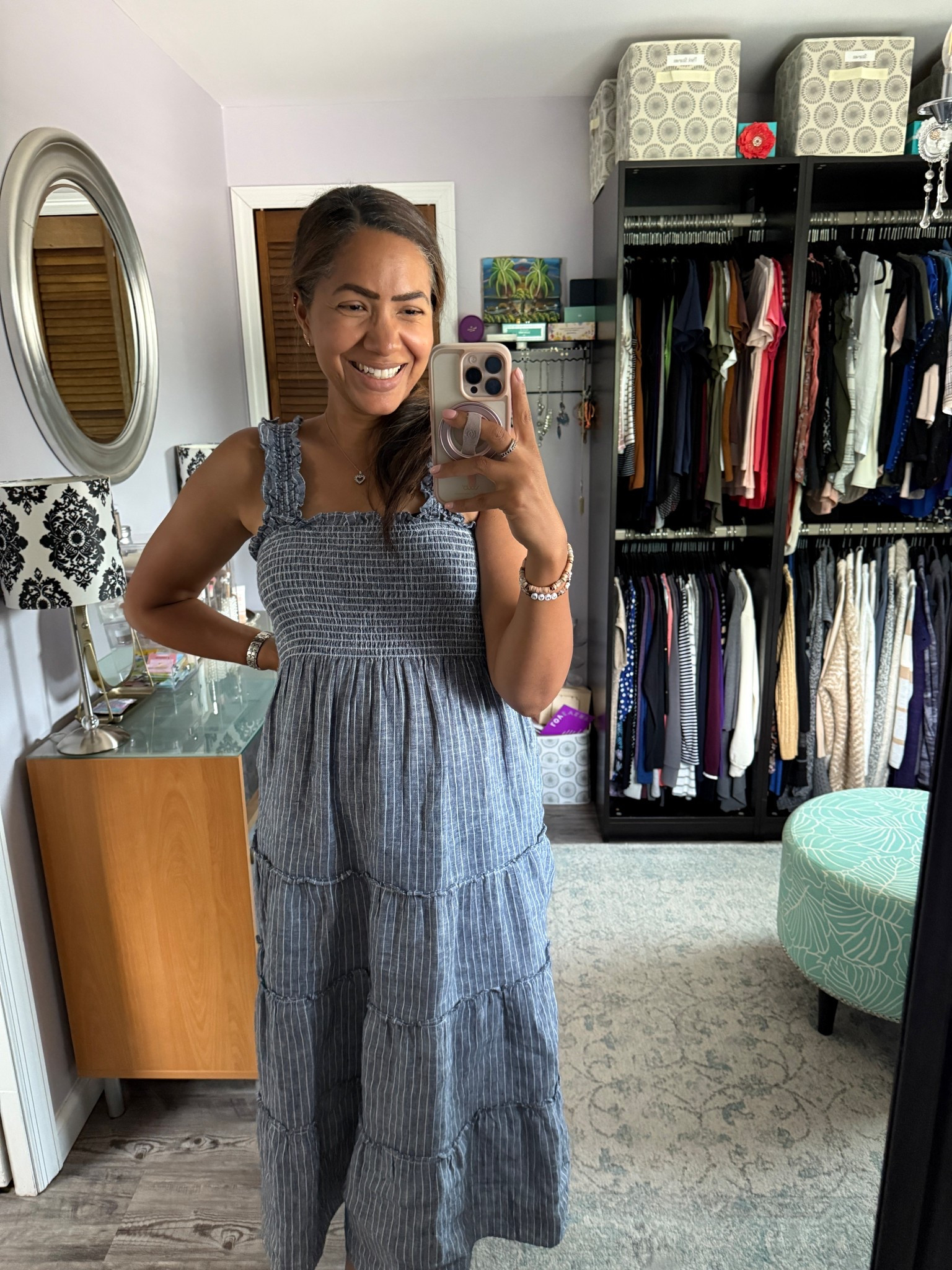 This 100% linen smocked midi dress is the kind of summer staple that works for just about anything. Lightweight, breathable, and easy to dress up or down. #LinenDress #SummerStyle #MidiDress #CasualChic #WarmWeatherOutfit #EffortlessStyle

#LTKFindsUnder100 #LTKStyleTip #LTKTravel