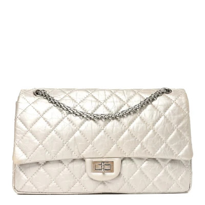 Metallic Aged Calfskin Quilted 2.55 Reissue 226 Flap Silver | FASHIONPHILE (US)