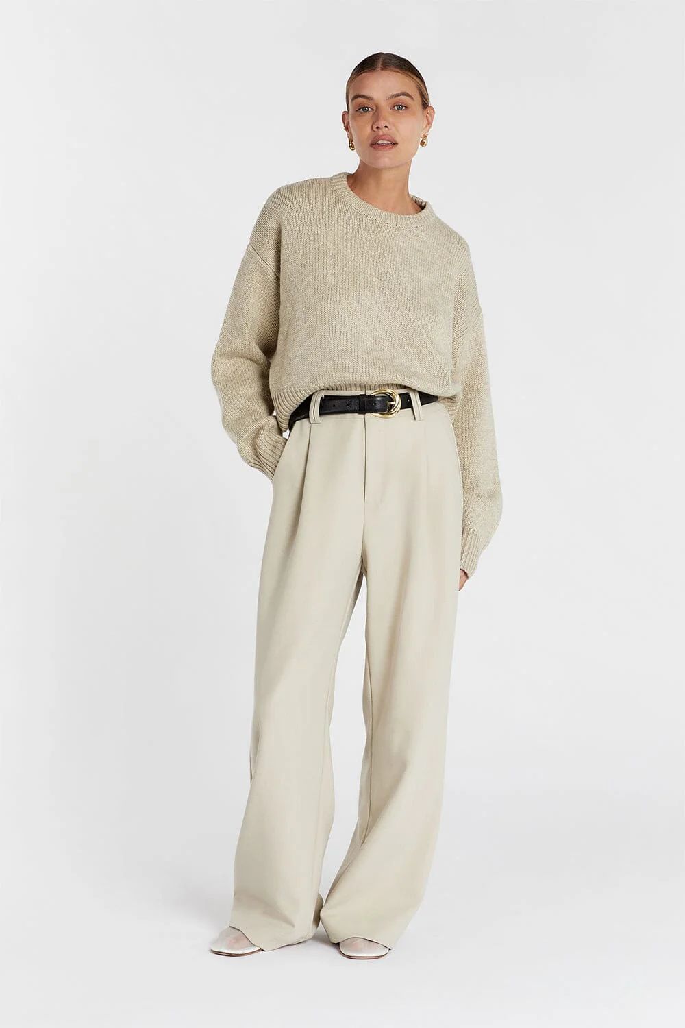 OLIVER PEBBLE MARLE KNIT JUMPER | DISSH