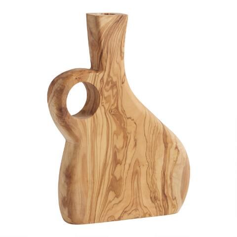 CRAFT Olive Wood Vase with Handle | World Market