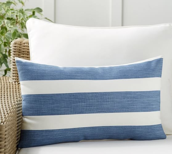 Noah Striped Indoor/Outdoor Pillow | Pottery Barn (US)
