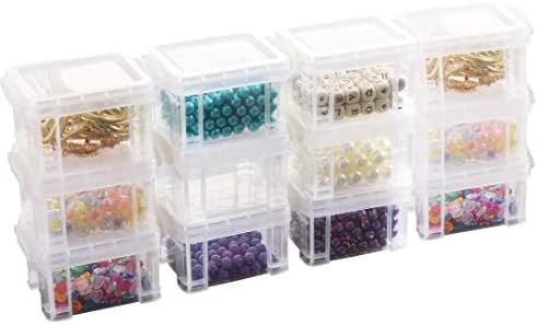 Amazon.com: 9Pack Small Plastic Clear Storage Box Containers with Lids, Mini Bins (L3.4 x W2.5 x ... | Amazon (US)