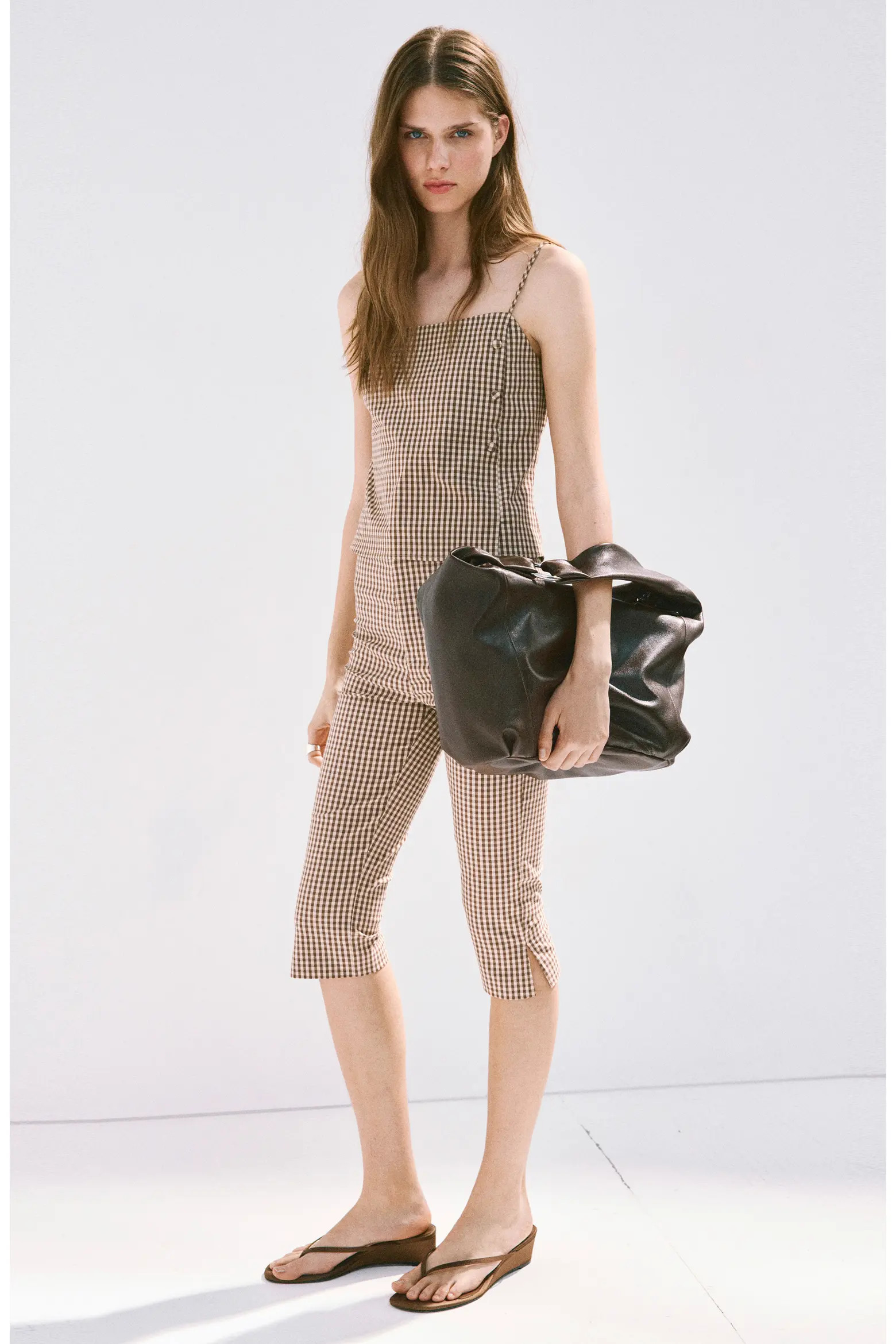 MANGO Gingham Print Capris (Women) | Nordstrom | Nordstrom