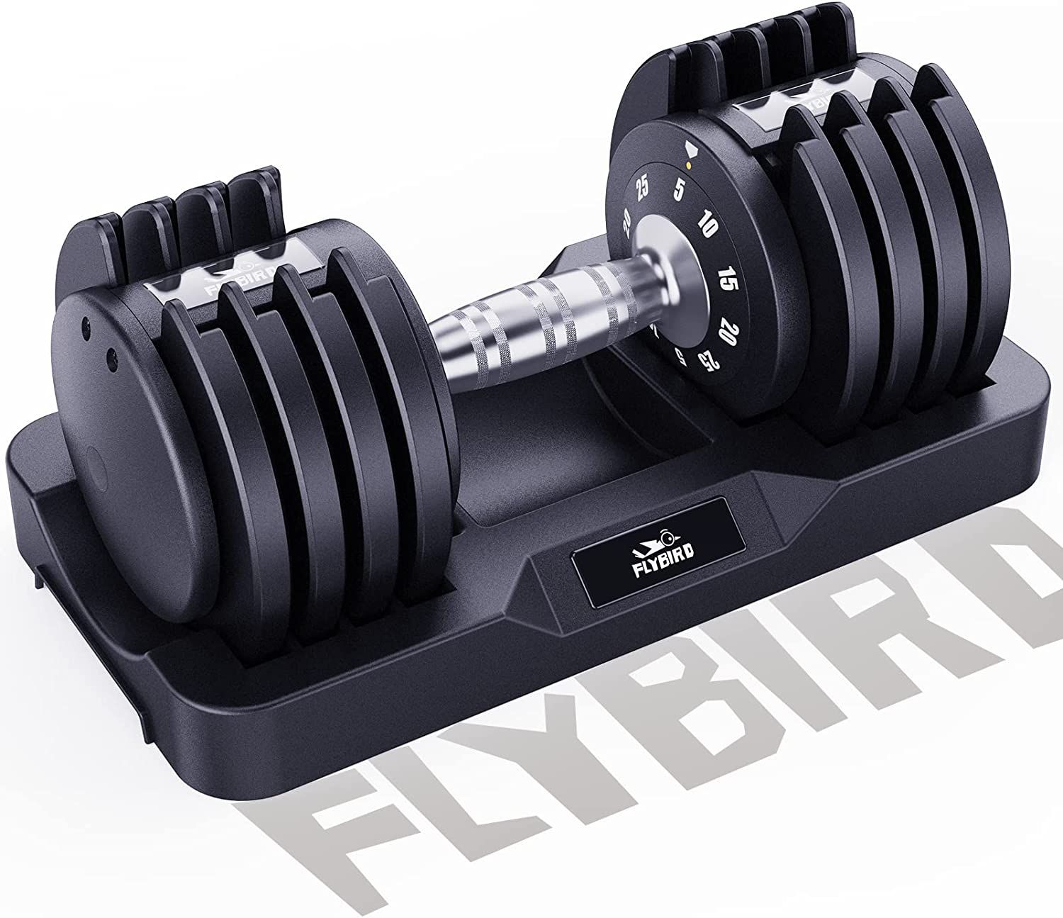 FLYBIRD Adjustable Dumbbell,25/55lb Single Dumbbell for Men and Women with Anti-Slip Metal Handle... | Amazon (US)