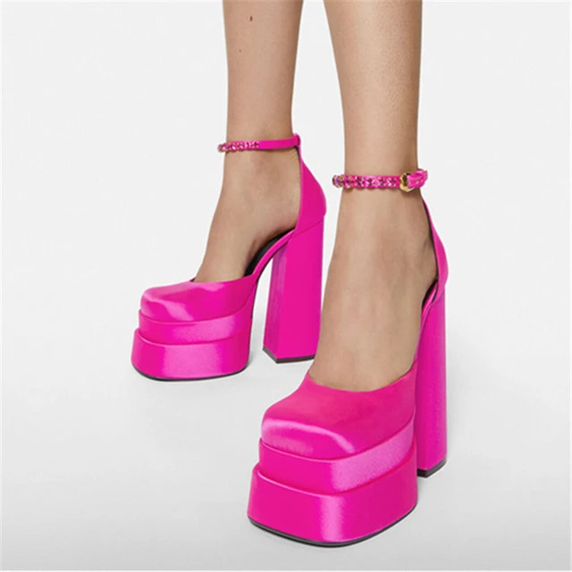 Size 34-46 INS Fashion High Heels Sandals Women Platform Shoes Ankle Strap Summer Sandals Silk Super Heels Party Wedding Shoes | AliExpress (US)