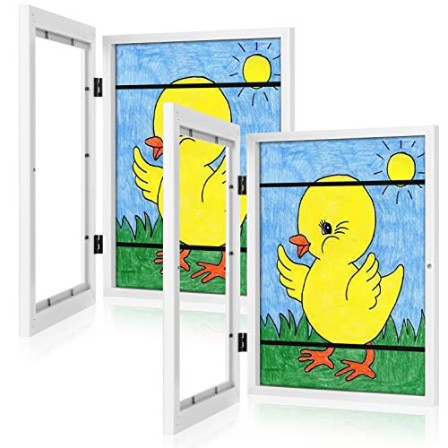 [2-Pack] Kids Art Frames, 8.5x11 Front Opening Kids Artwork Frames Changeable, White Artwork Disp... | Amazon (US)