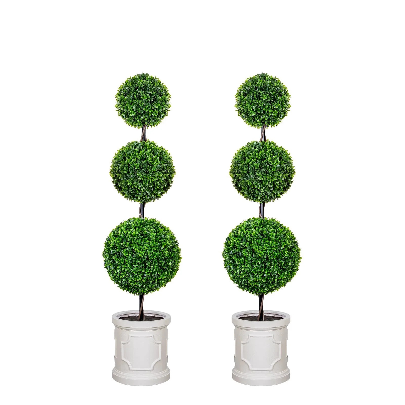 3FT Triple Ball Topiary Artificial Tree Three-Ball Faux Shrubs Plant Realistic Tiered Ball Topiar... | Walmart (US)