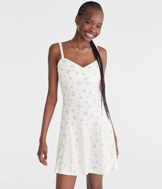Floral Sweetheart Textured Mini Dress | Aeropostale