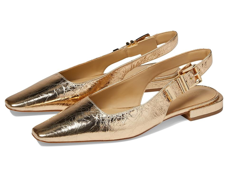 MICHAEL Michael Kors Darrington Sling Flat High Women's Heels Pale Gold : 7.5 M, Faux Leather | Zappos