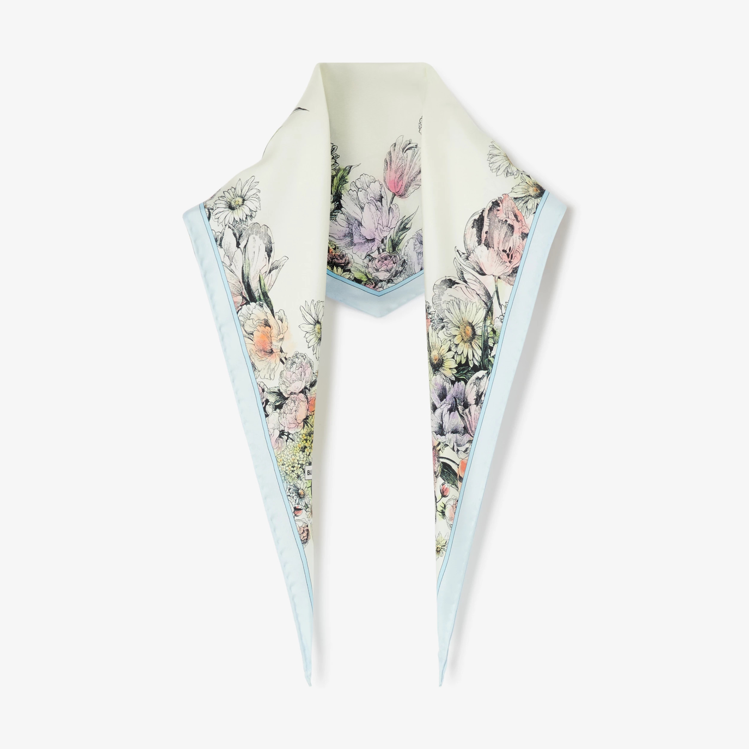 Floral Print Silk Diamond-shaped Scarf | Burberry (US)