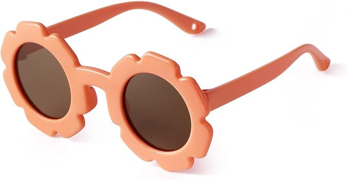 Kids Sunglasses Round Flower UV400 Protection Colorful Glasses for Children Girl Boy | Amazon (US)