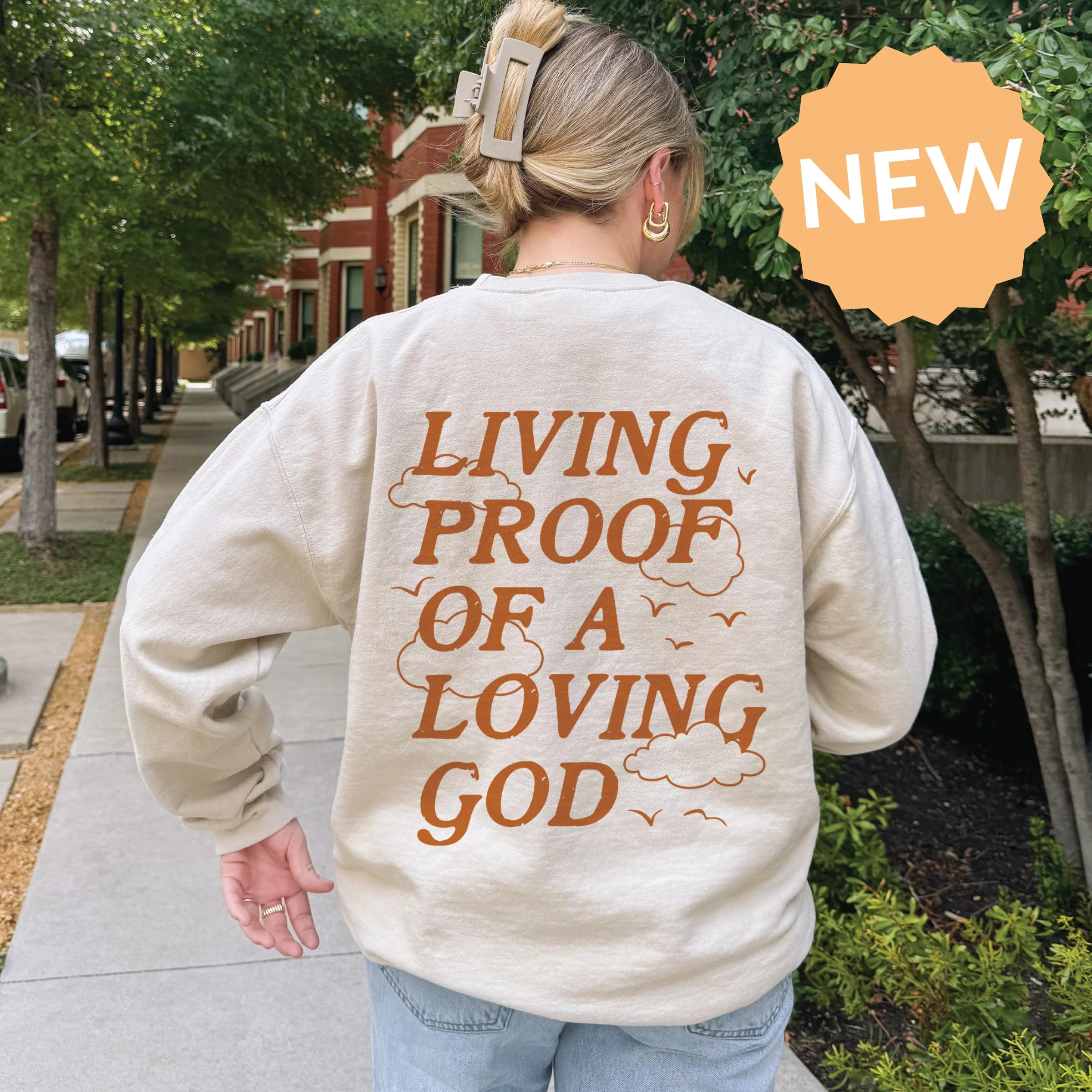 Living Proof Loving God Crewneck Sweatshirt | Gods Love Overcomes