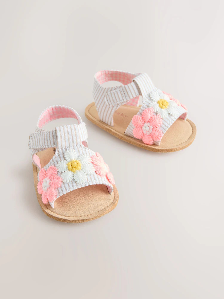 Pink/Neutral Floral Baby Sandals (0-24mths) | Next US