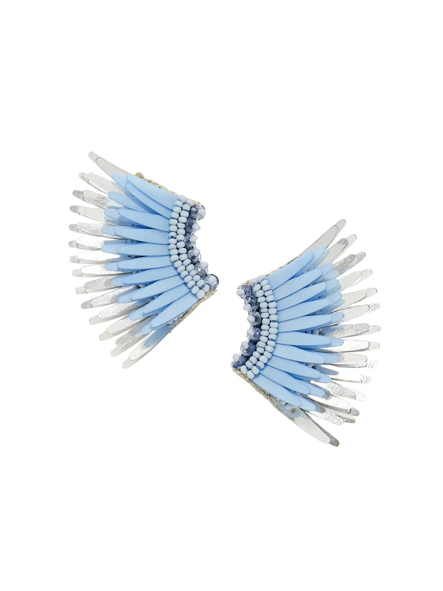 Madeline Rhodium-Plated & Mixed-Media Mini Wing Earrings | Saks Fifth Avenue