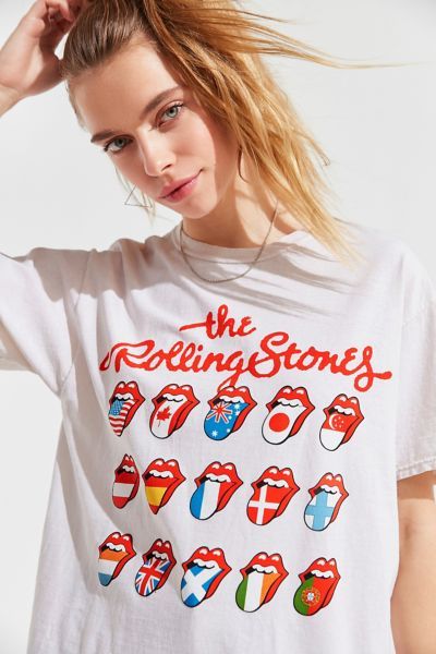 The Rolling Stones International Lips Tee - Beige S at Urban Outfitters | Urban Outfitters (US and RoW)