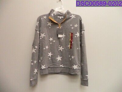 Women's Size Small Grayson Threads Long Sleeve 1/4 Zip Star Sweatshirt Gray | eBay US