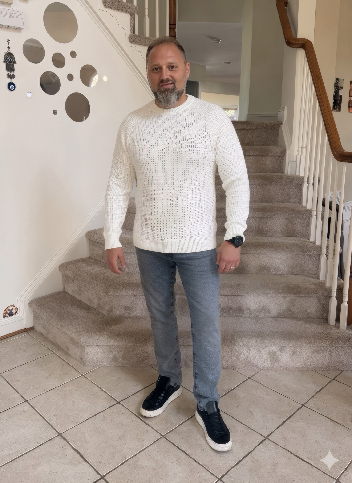 Husband needed a versatile, clean sweater, and this white waffle knit pullover delivered! It instantly elevates his everyday look. He can wear it with jeans like this, or dress it up a bit—it's super soft and a great staple piece for his closet. Seriously a perfect everyday sweater for men.
Staple #CasualStyle #SweaterWeather #GreatGiftIdea"

#LTKSeasonal #LTKMens
