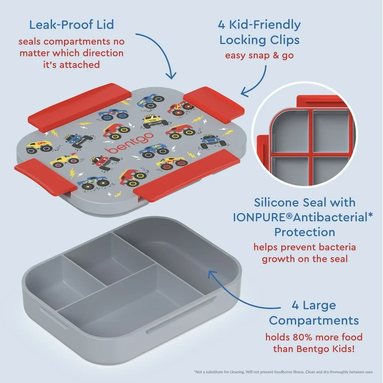 Bentgo Kids Snap & Go Leak-Proof Lunch Box - Trucks | Walmart (US)