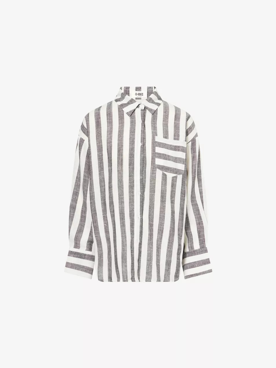 Rio Striped Oversized-Fit Linen and Cotton-Blend Shirt | Selfridges