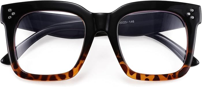 FEISEDY Women Men Blue Light Blocking Glasses Frame Oversized Designer Luxury Square Eyewear B269... | Amazon (US)