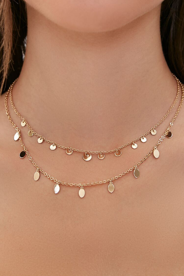 Disc Charm Layered Necklace in Gold | Forever 21 (US)