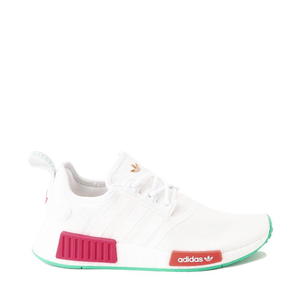 Womens adidas NMD R1 Athletic Shoe - White / Pink | Journeys