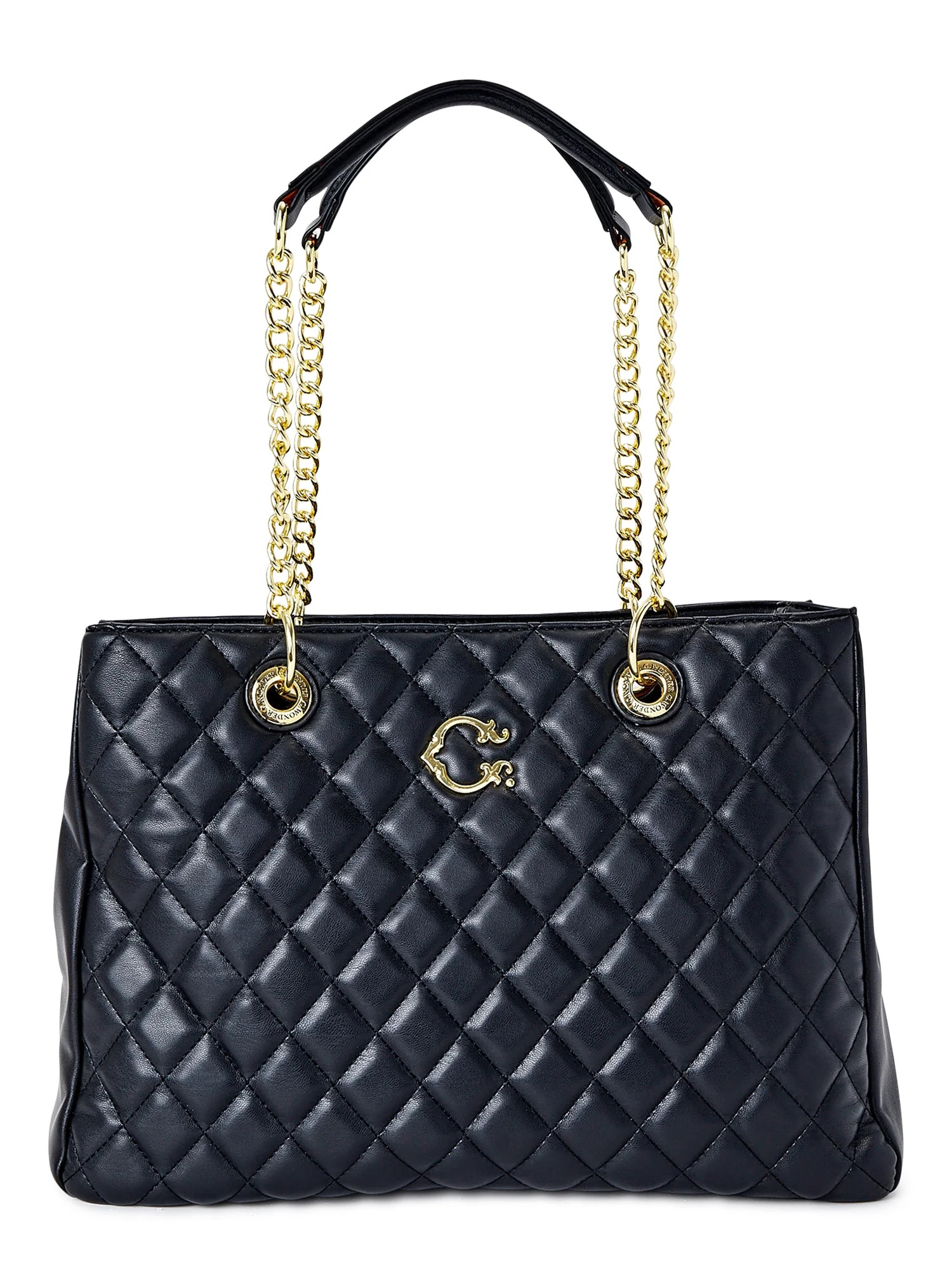 C. Wonder Women’s Adult Samson Vegan Leather Tote Bag Black | Walmart (US)