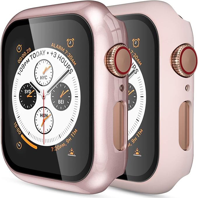 (2 Pack) GEAK Compatible for Apple Watch Case 44mm with Screen Protector, Full Body Protective Bumpe | Amazon (US)