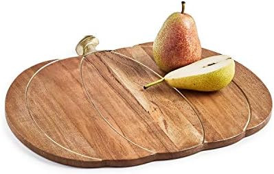 Martha Stewart Collection Harvest Wood Pumpkin Charger | Amazon (US)