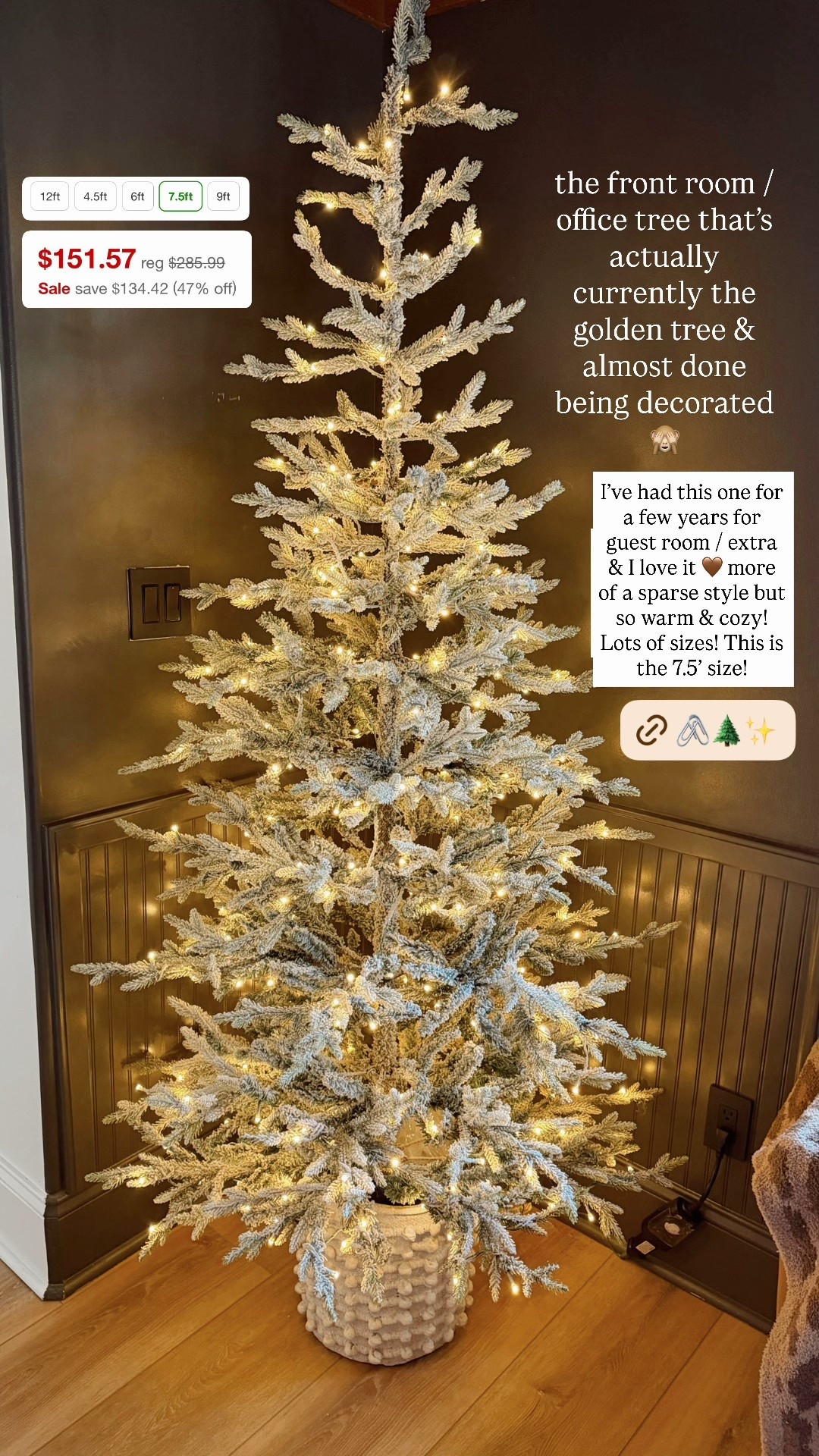 Soon to be the golden tree✨⭐️🌻🐾 love this one so much!!! 

Holiday decor / home / Christmas tree / target / Holley Gabrielle / flocked 

#LTKHome #LTKHoliday #LTKCyberWeek