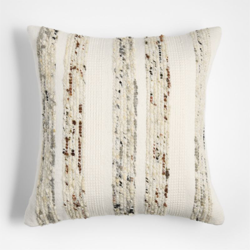 Bozeman Wool Blend 23"x23" Arctic Ivory Throw Pillow Cover + Reviews | Crate & Barrel | Crate & Barrel