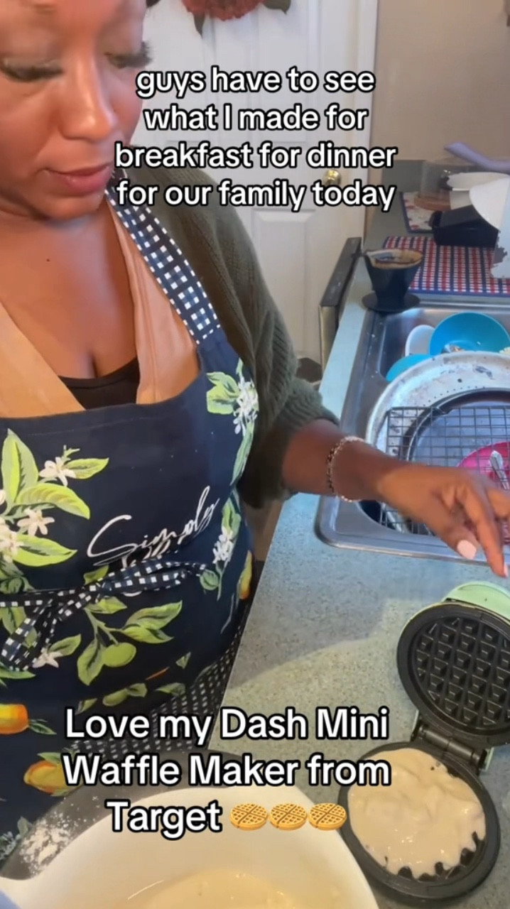 Love my Dash mini waffle maker from Target for making breakfast and breakfast for dinner on the weekends 😍💕🥰🤩 Makes me feel like the donkey from Shrek 😂Waffles really can cheer up any ogres in your life even if it’s you lol 😂 #wafflemaker #waffles #miniwafflemaker #targetfinds #target #breakfastideas #breakfast #mealideas #mom #momtok #homemaker 

#LTKFamily #LTKHome #LTKxNSale

#LTKHome #LTKxNSale #LTKFamily