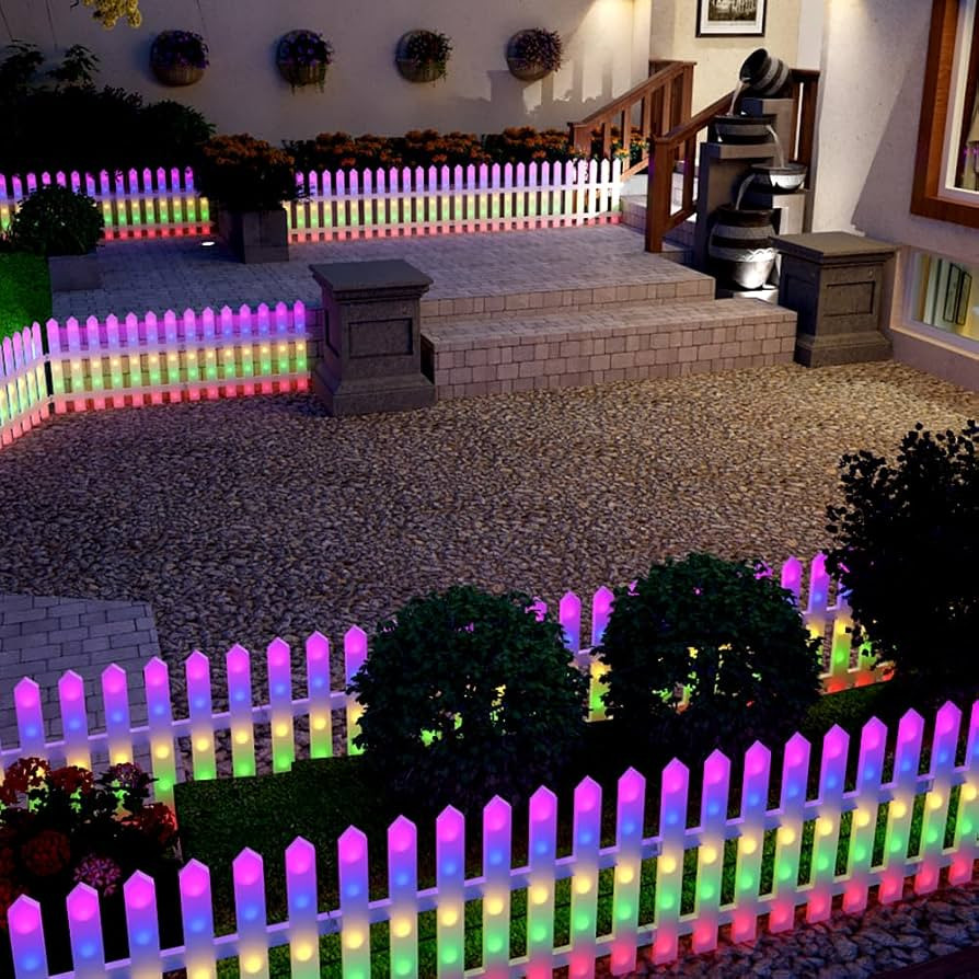 Fence Lights, Garden Path Fence, Decorative Lights Outdoor Waterproof, Plug-in Power Supply, Suit... | Amazon (US)