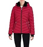 HFX Women's Short Midweight Puffer Jacket Zipper Front Storm Cuffs with Thumbholes 26" Coat | Amazon (US)
