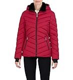 HFX Women's Short Midweight Puffer Jacket Zipper Front Storm Cuffs with Thumbholes 26" Coat | Amazon (US)