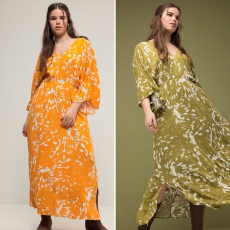 Flowy spring & summer maxi dress- use code 2024nicole25 for 25% off too! 
I wear size 12/14 and I ordered the olive 🫒 

#LTKFindsUnder100 #LTKOver40 #LTKPlusSize