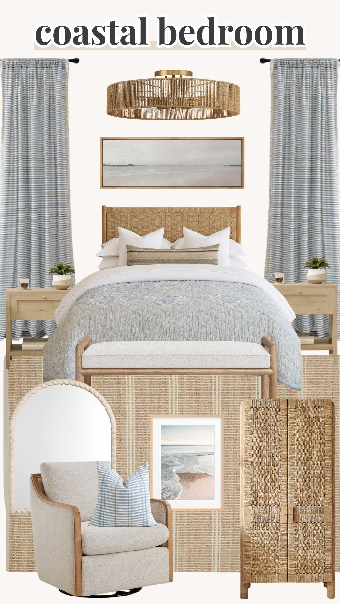 coastal bedroom, coastal bedroom ideas, coastal bedroom decor, beach house bedroom, coastal home, coastal aesthetic, blue and white bedroom, coastal chic bedroom, beachy bedroom style, light and airy bedroom, serene bedroom design, cottage coastal bedroom, coastal interiors, bedroom inspiration, coastal living, relaxed beach house style, layered bedroom decor, coastal style bedroom, ocean inspired bedroom, nautical bedroom decor, coastal farmhouse bedroom, neutral coastal bedroom, calming bedroom ideas, fresh bedroom styling, home decor inspiration, bedroom makeover ideas, collected home style, timeless coastal decor, breezy bedroom decor, modern coastal bedroom, coastal furniture styling, soft neutral bedroom, elegant coastal bedroom, beach cottage bedroom