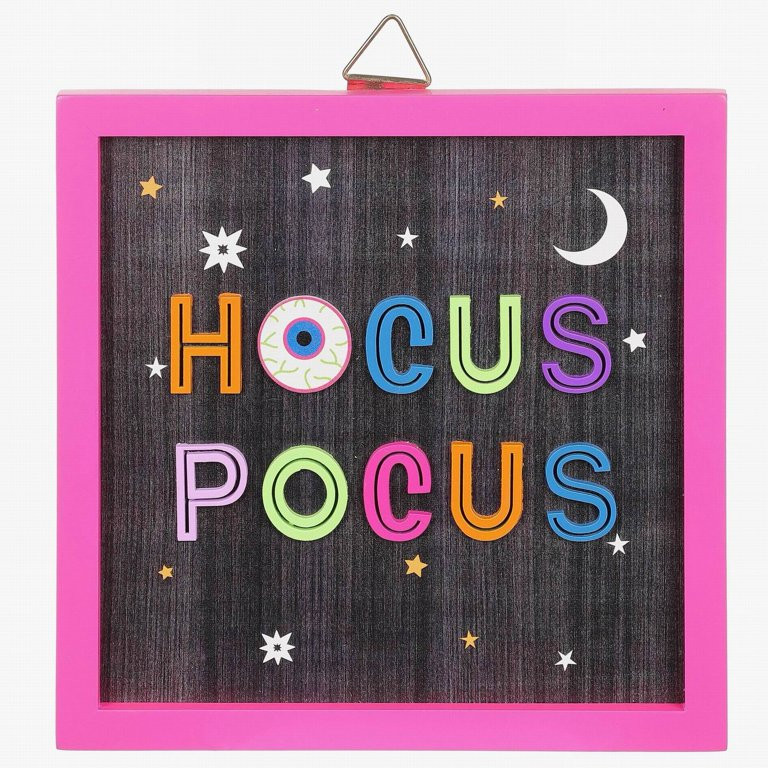 Halloween Multicolor Hocus Pocus Wall Decor, 8 in x 8 in, by Way To Celebrate | Walmart (US)