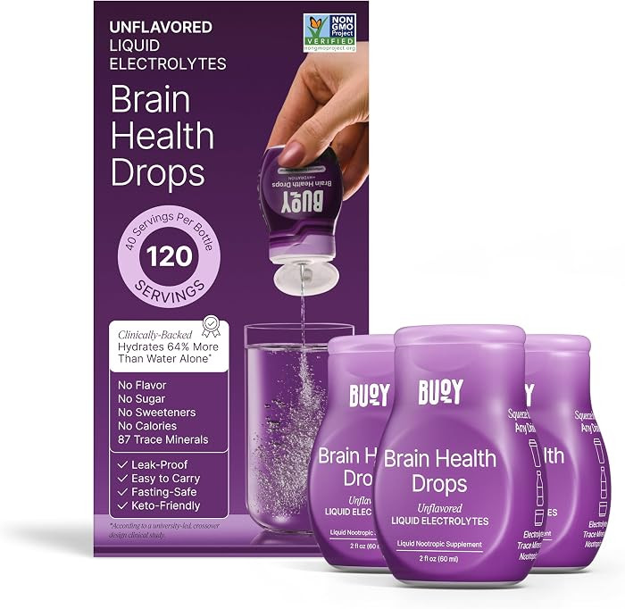 Buoy Brain Health Electrolyte Drops - Mental Clarity & Focus Support with 87 Trace Minerals for M... | Amazon (US)
