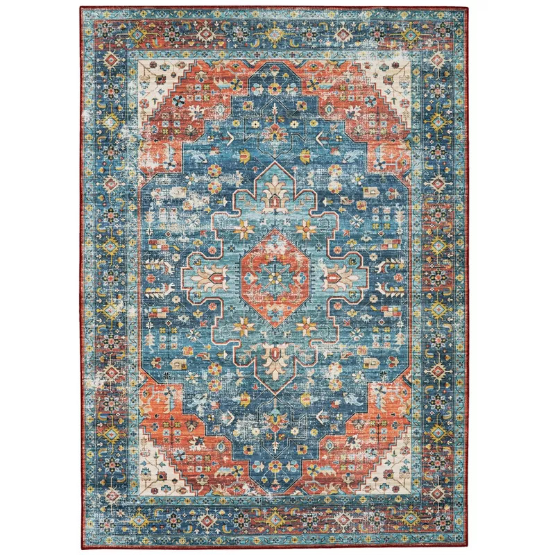 Washable Markum Rug Teal/Rust - Linon | Target