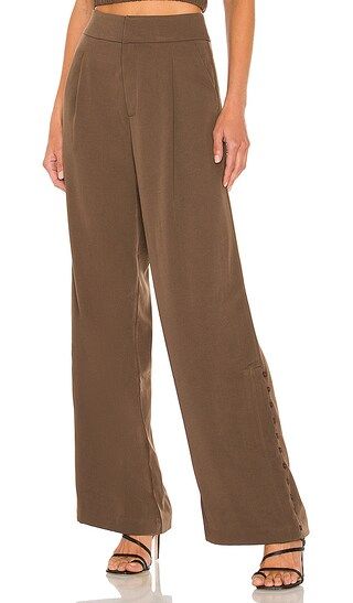 Berlin Button Slit Trouser in Brown | Revolve Clothing (Global)