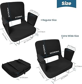 TOPSKY Stadium Seat with Back Support, Regular Size 18.7”Width (Seat 17”), 3 Reclining Positi... | Amazon (US)