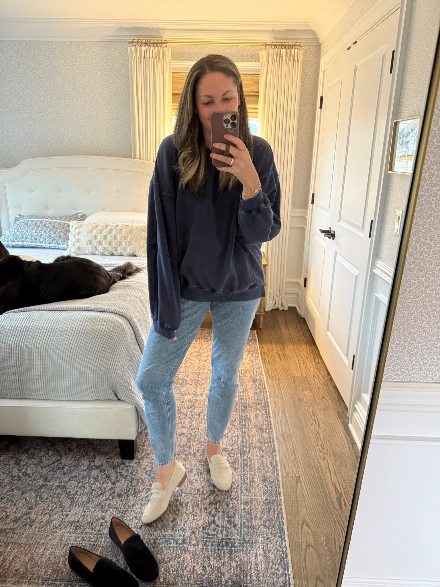 These Quince penny loafers are a must! You have to try them - they rub true to size, are absolutely stunning and just as comfortable as valet flats. I own them in two colors! 

Also linking my AYR jeans, Aerie sweatshirt and the Electric Picks necklace I’ve been wearing every day! 

#LTKFindsUnder100 #LTKmomlife #LTKootd