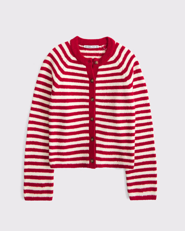Striped Crew Cardigan | Abercrombie & Fitch (US)